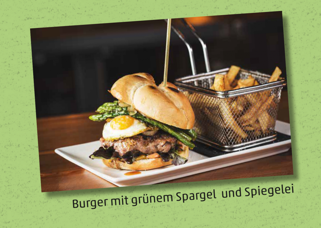 Hamburger mit grünem Spargel