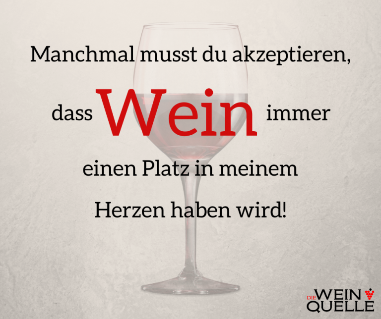 Weinspruch Manchmal musst du akzeptieren, dass Wein immer einen Platz